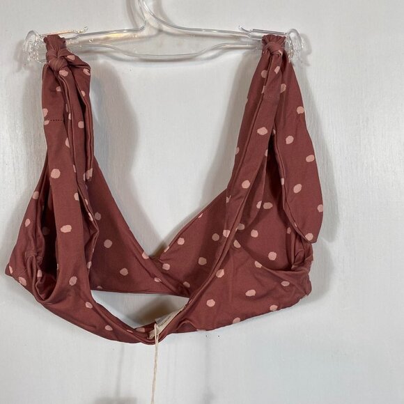 Eberjey Mauve Pink Polka Dot Bikini Top | Adjustable Tie Straps | Size Small NWT - Picture 6 of 8